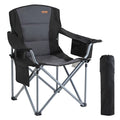 SucceBuy Folding Camping Chair for Adults, Portable Padded Armchair with Lumbar Support and Side Pockets, for Beach, Lawn and Picnic.